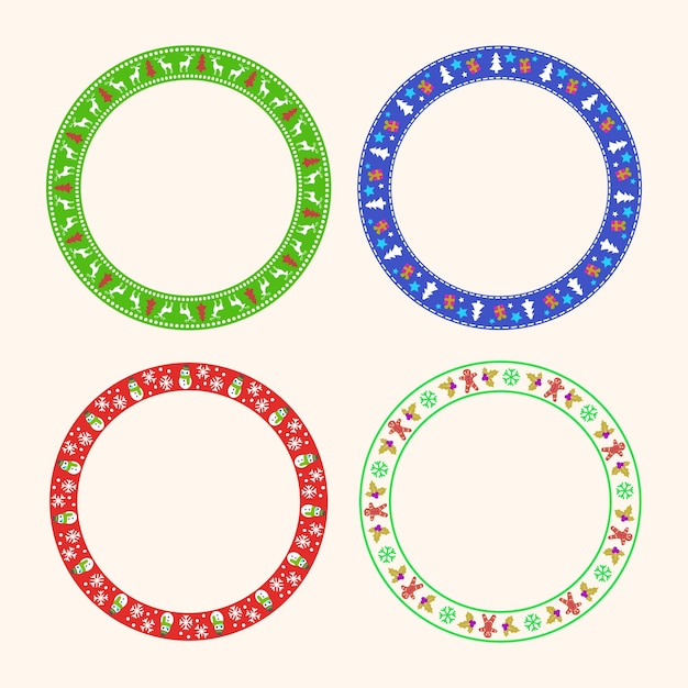Colecção de quadros para celebração da temporada de Natal conceito de coroa de Natal