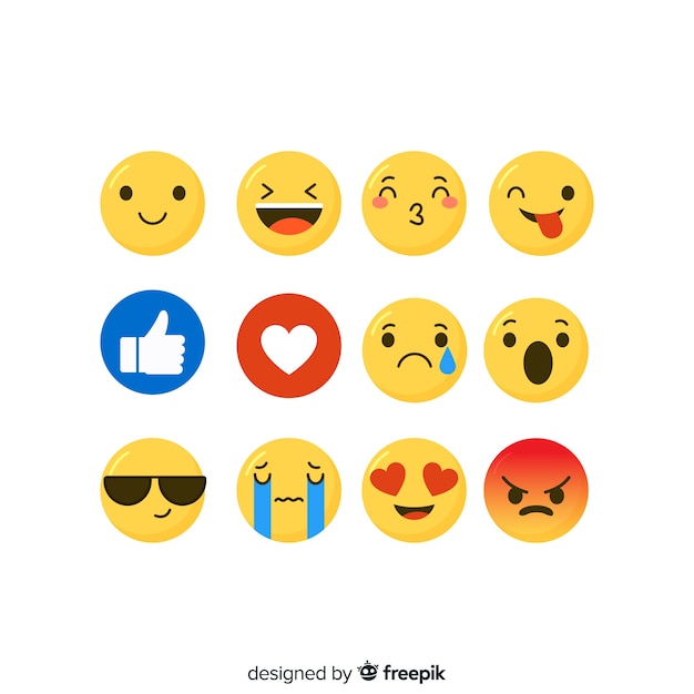 Colecção plana de reacção emoticon