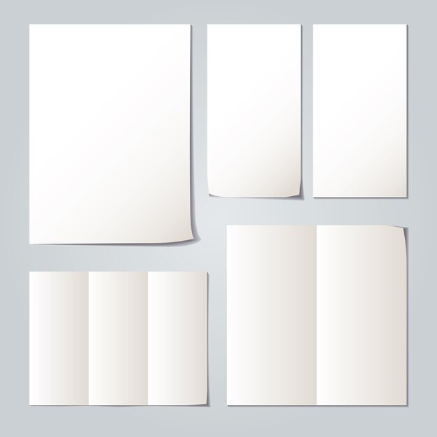 Coleções de conjunto de papel dobrado branco