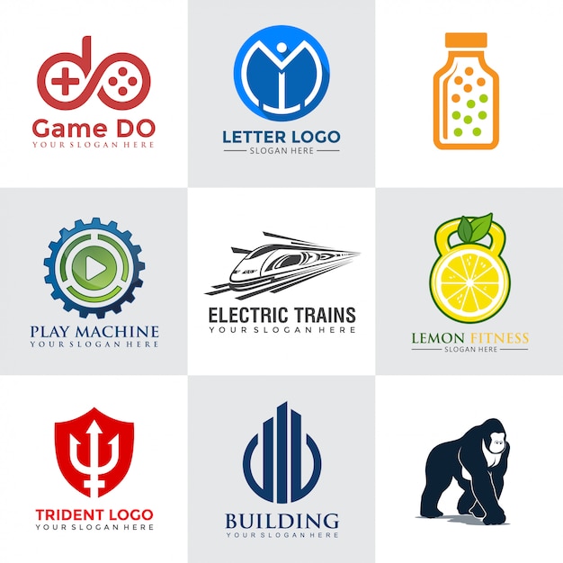 Coleções de design de logotipos tecnológicos