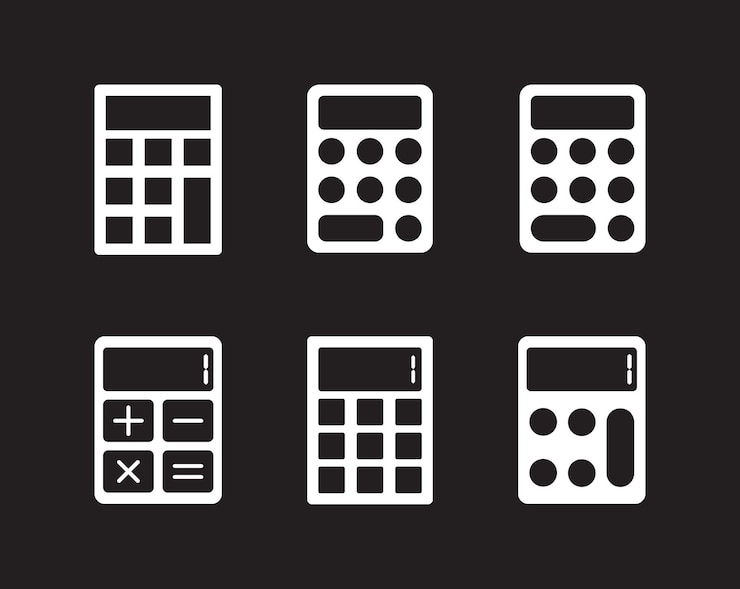 Vetor coleções de ícones de calculadora vetorial