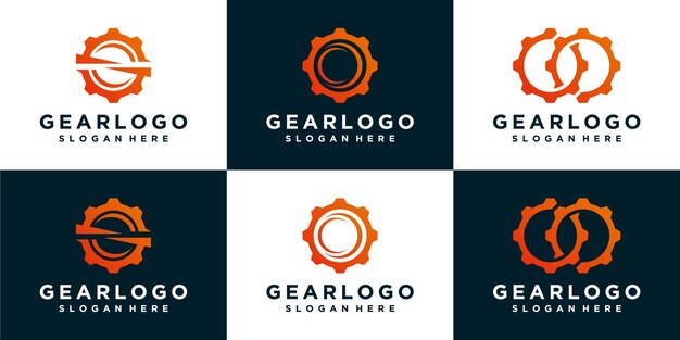 Vetor coleções de modelo de logotipo de engrenagem