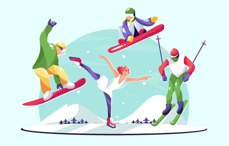 Vetor coleções de personagens de esportes de inverno