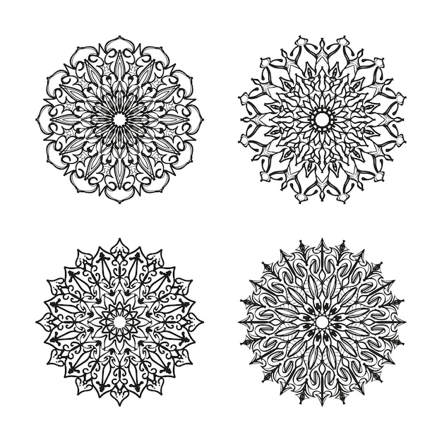 Coleções padrão circular em forma de mandala para tatuagens de henna página do livro para colorir