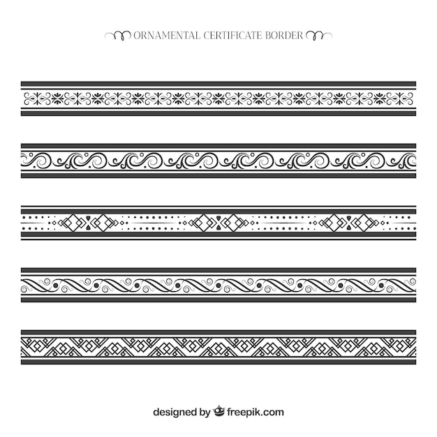 Vetor coleta de fronteira de certificado ornamental