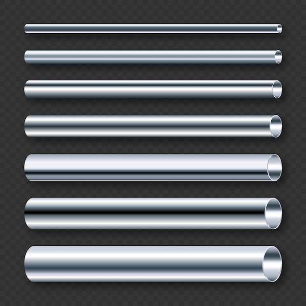 Coleta de tubos de aço materiais de construção indústria de tubulação e engenharia metal polido