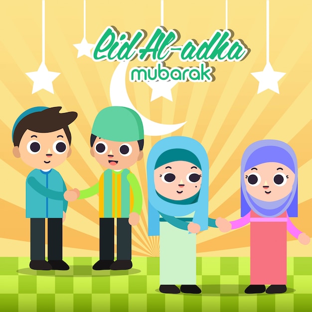 Colete em ilustração eid al-adha