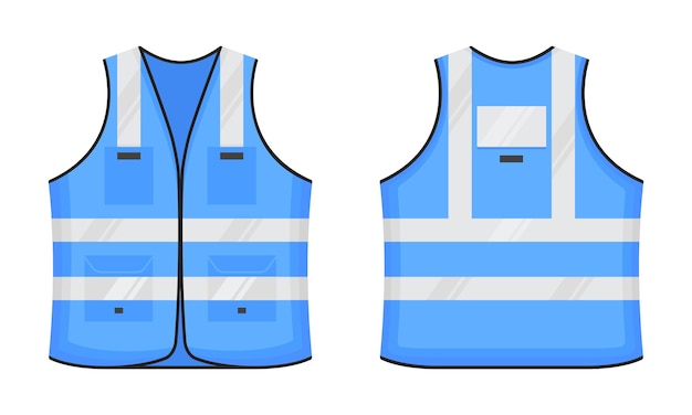 Colete reflexivo de segurança ícone sinal estilo plano design conjunto de ilustração vetorial
