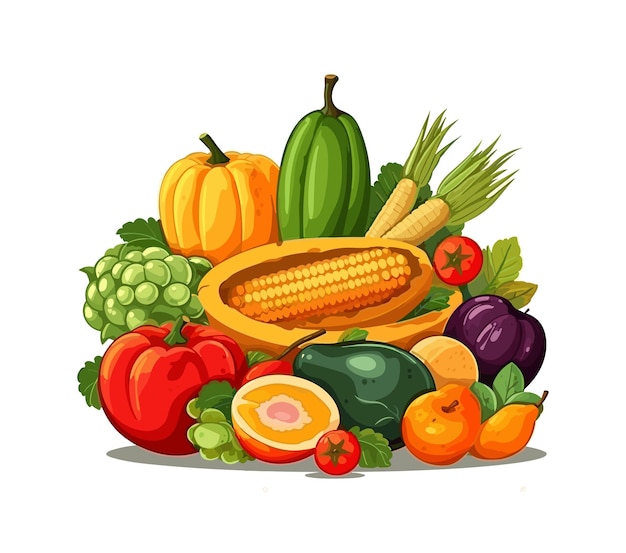 Vetor colheita de legumes e frutas clipart colheita do outono colheita dos vegetais e frutas colheite do outono vegetais