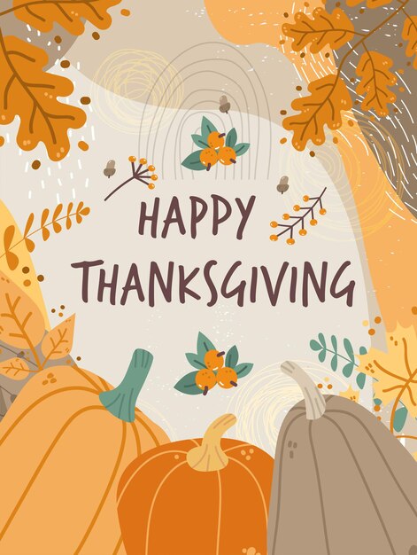 Colheita de outono diferentes abóboras e folhas feliz Thanksgiving feriado festival celebração conceito