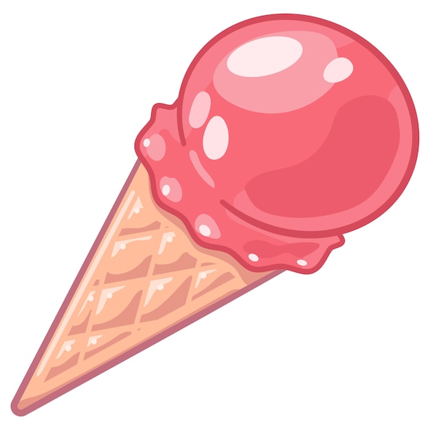 Cone De Sorvete Kawaii Na Página Colorida Do Estilo De Rabisco Ilustração  do Vetor - Ilustração de waffle, doce: 216041569