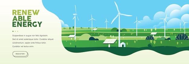 Colinas verdes paisagem natural Tecnologia ecologicamente correta energia alternativa renovável turbina eólica