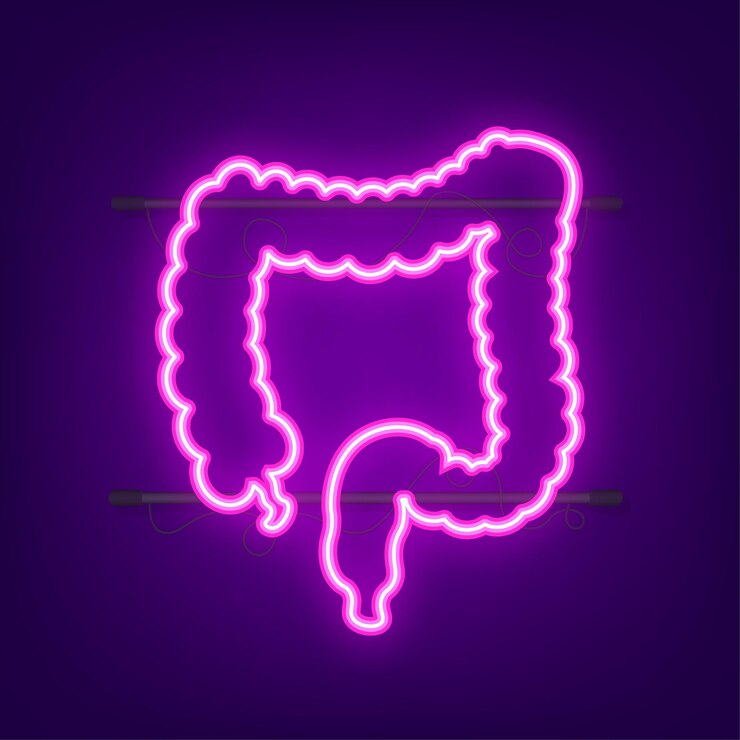 Colite para projeto médico Gastroenterologia Projeto do ícone de constipação intestinal Cuidados de saúde