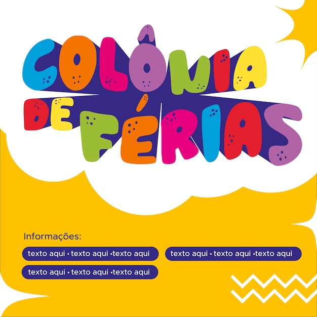 colonia de ferias modelo brasileiro férias de férias