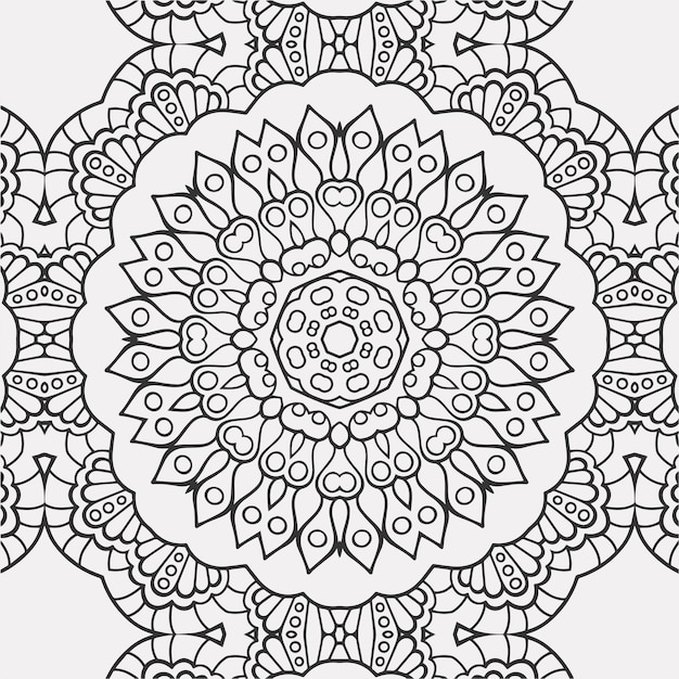 coloração vetorial formas geométricas de flores padrão de fundo