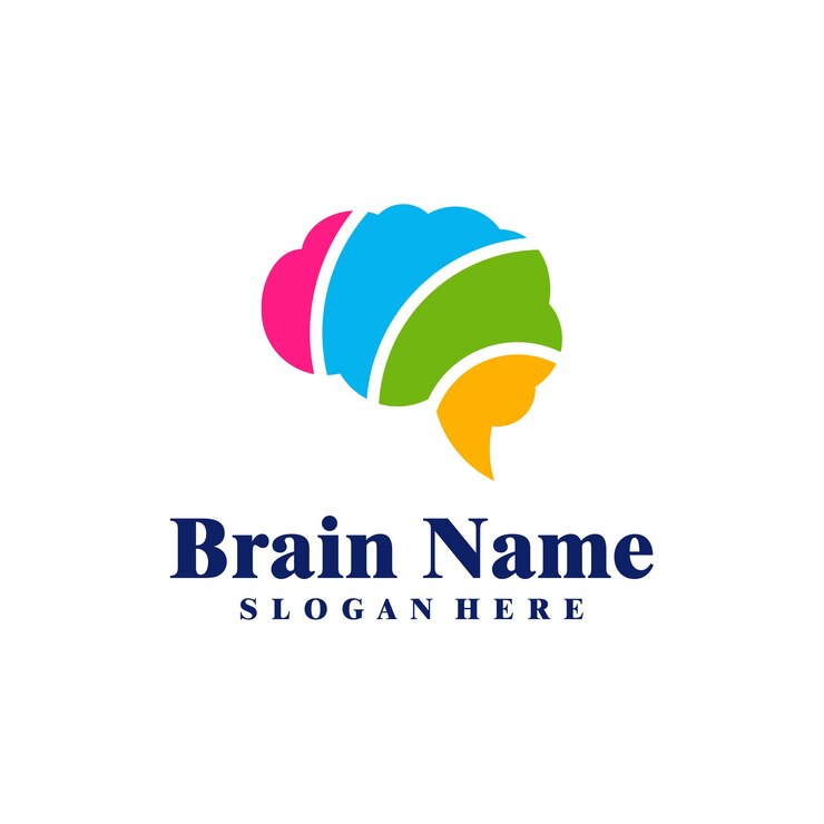 Vetor colorful brain vetor de design de logotipo creative brain modelo de conceitos de logotipo