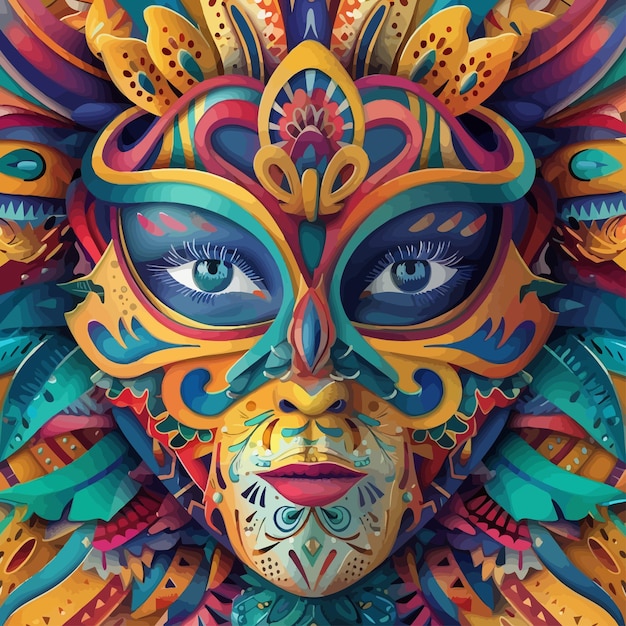 Vetor colorful_carnival_mask_close_uptraditional