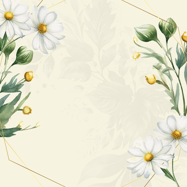 colorido colorido floral floral vetor aquarela colorido padrão de cartão de convite de casamento conjunto com decoração floral dourada