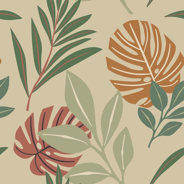 Vetor colorido contemporâneo abstrato floral padrão sem costura design vetorial