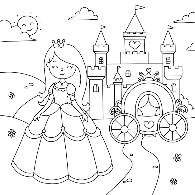 Castelo de unicórnio para colorir para crianças 5723518 Vetor no