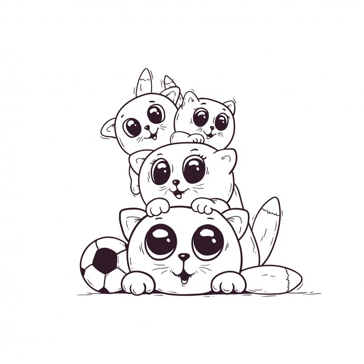 Colorir muitos gatinhos fofos