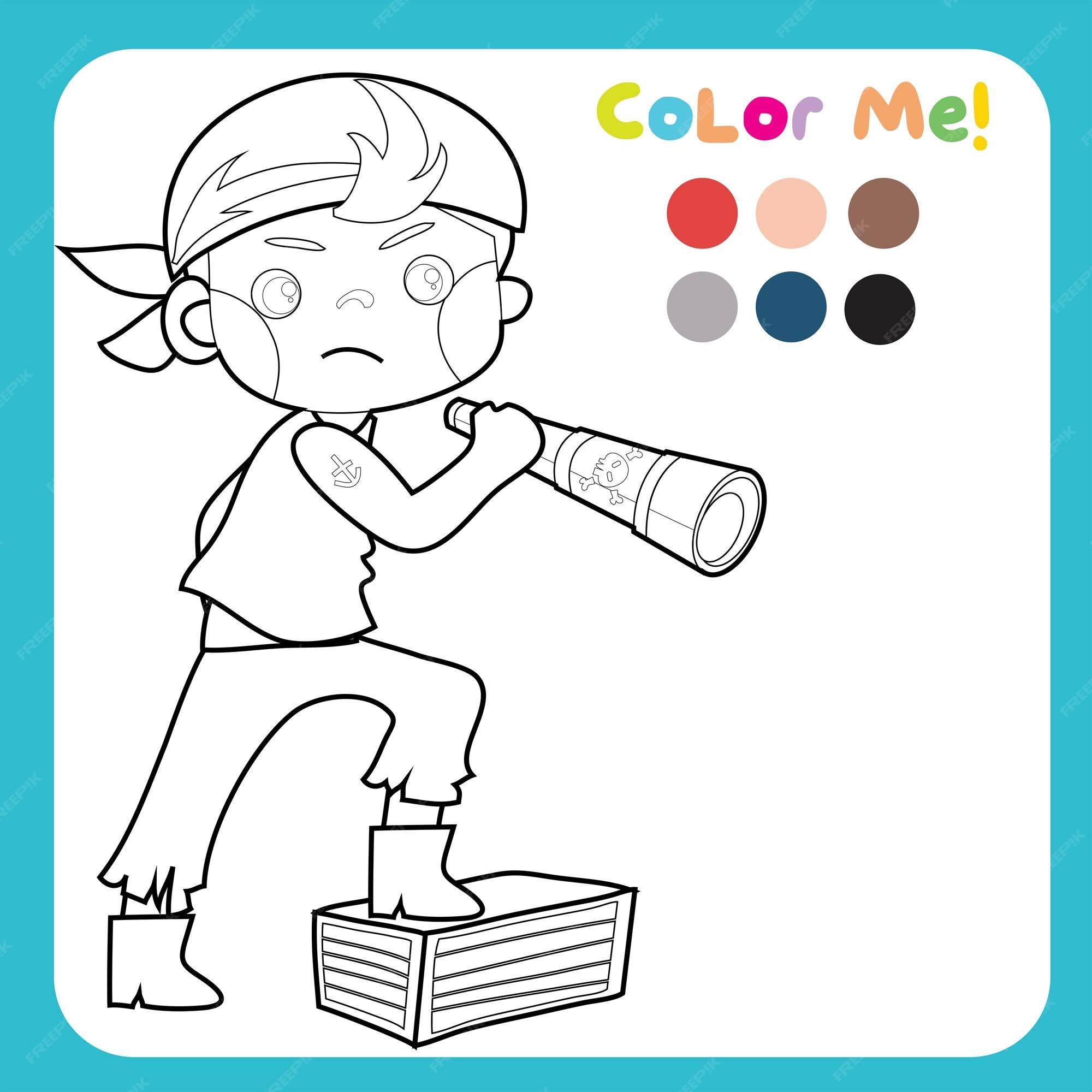 Desenhos Animados Pirata Cor Por Número Crianças Jogo. Colorir Atividade  Planilha Para Crianças Do Jardim De Infância. Divertido Pirata Feliz  Colorir Número Quebra-cabeça Crianças Educacional Ilustração Vetorial.  Royalty Free SVG, Cliparts, Vetores