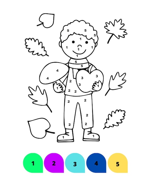 Colorir por número páginas para colorir de ação de graças colorir por número página para crianças