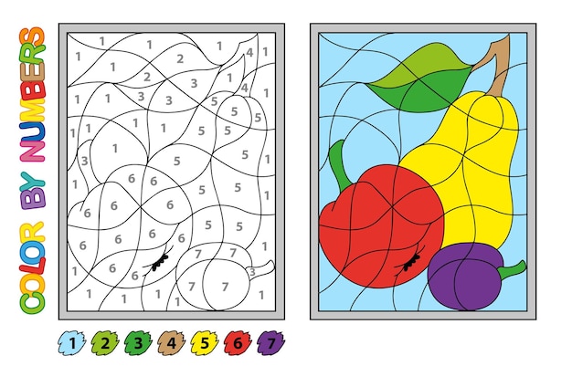 Jogo Puzzle Para Crianças Jogo Números Desenho Página Colorir Uma