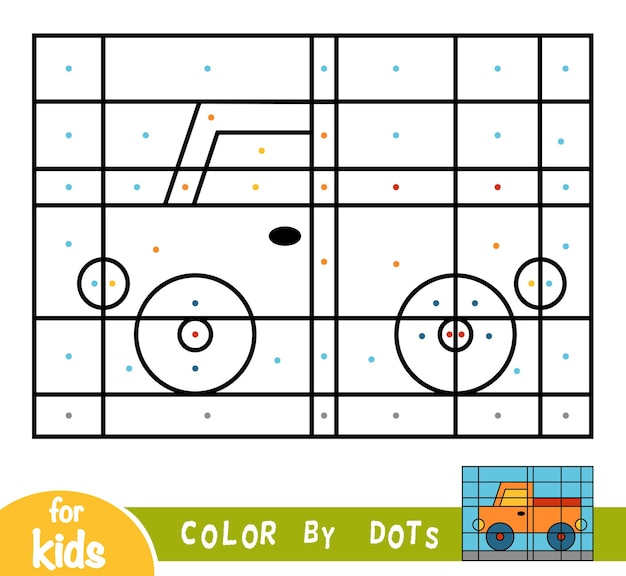 Colorir por pontos, jogo educativo para crianças, pickup