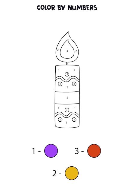 Colorir vela por números Planilha para crianças