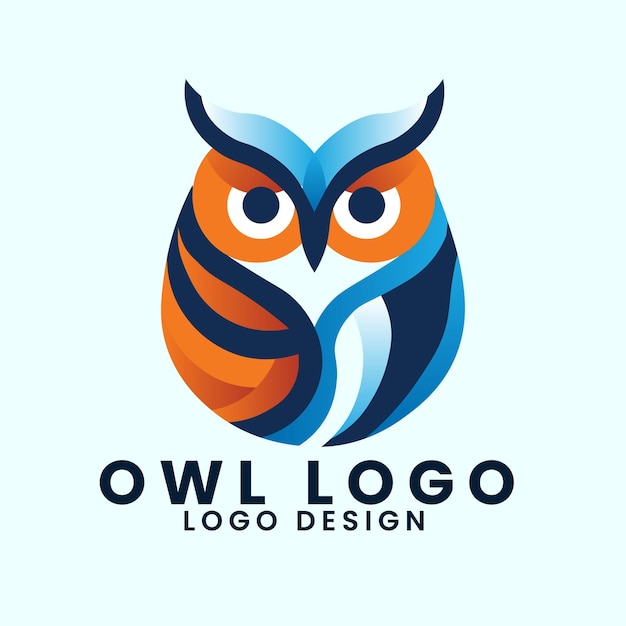 Colourful bird owl symbol sign concept vector logo design template design