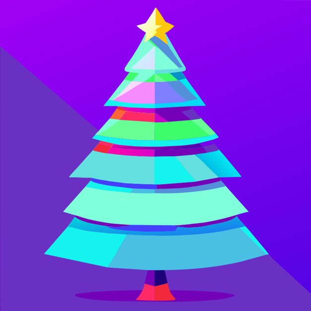 Vetor colourful christmas tree vector illustration