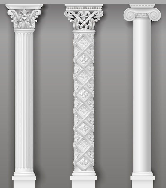 Colunas brancas antigas clássicas