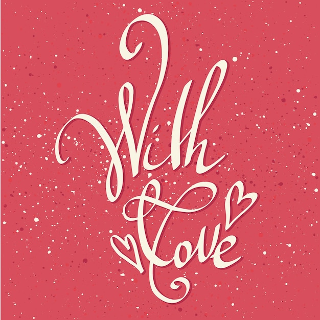 Com cartão de amor feliz dia dos namorados citação de letras Inscrição de caligrafia