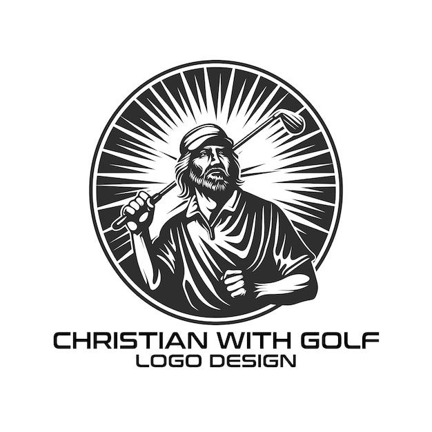 Vetor com christian golf vector logo design