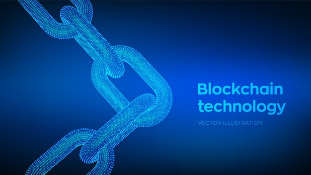 Com código binário, conceito blockchain,