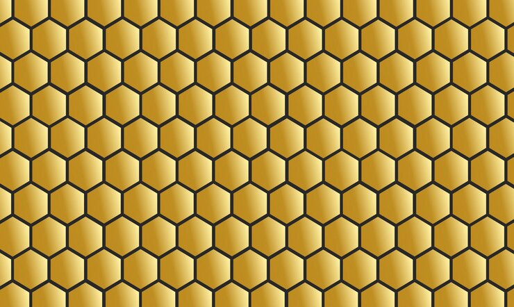 Vetor com padrão de favo de mel dourado