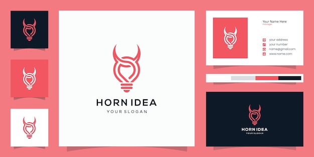 combinação de design de logotipo de buzina e lâmpada