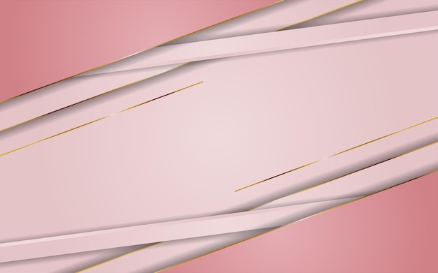 Vetor combinação de fundo gradiente rosa de luxo com linha de ouro