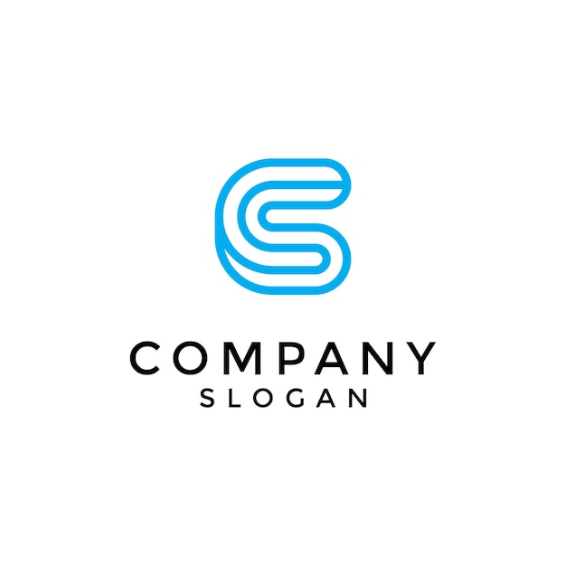 combinação de logotipo das letras C e S em uma forma elegante e moderna