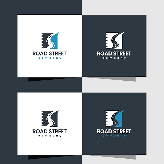 Combinação de logotipo de rua com livros abstratos vetoriais