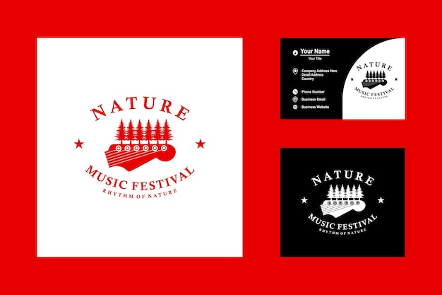 Combinação de som da natureza do verde musical natural para design de logotipo de ícone de aventura educacional