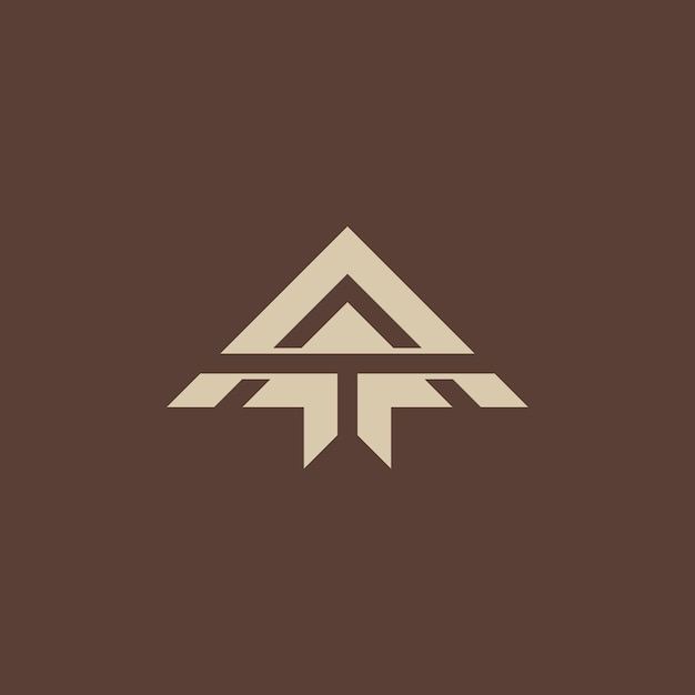 Combinação perfeita do logotipo at ou ta da letra a e t com o símbolo de seta