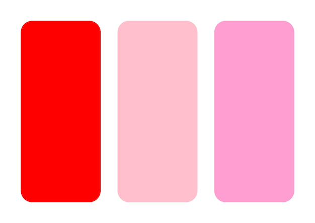 Vetor combinações de cores rosy radiance red pink e carnation pink
