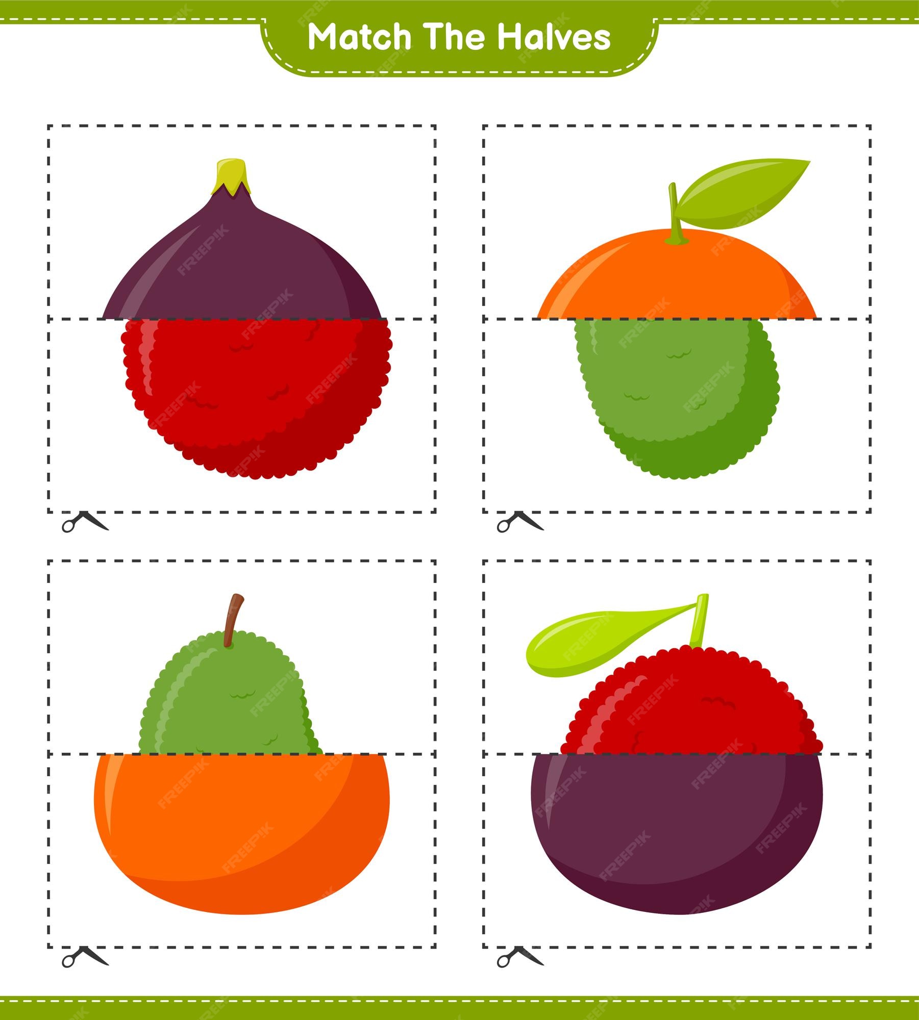 JOGO DAS METADES - FRUTAS E VOGAIS - FORMATO DIGITAL - Fonoloja Comercio e  Importação de Livros e Materiais Terapeuticos LTDA