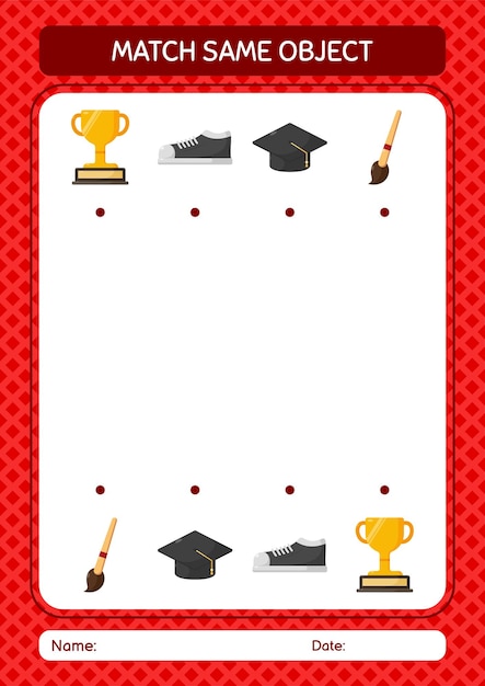 Combine com a mesma planilha de ícones de verão do jogo de objetos para a folha de atividades de crianças pré-escolares