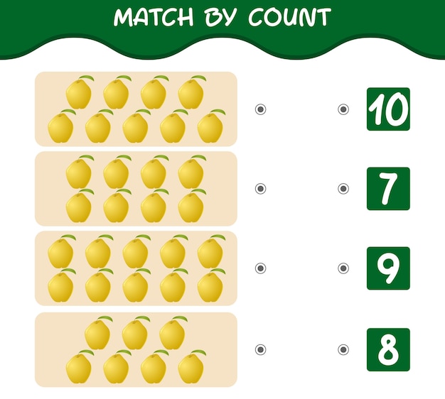 Combine por contagem de marmelos de desenho animado combine e conte o jogo jogo educativo para crianças e bebês pré-escolares