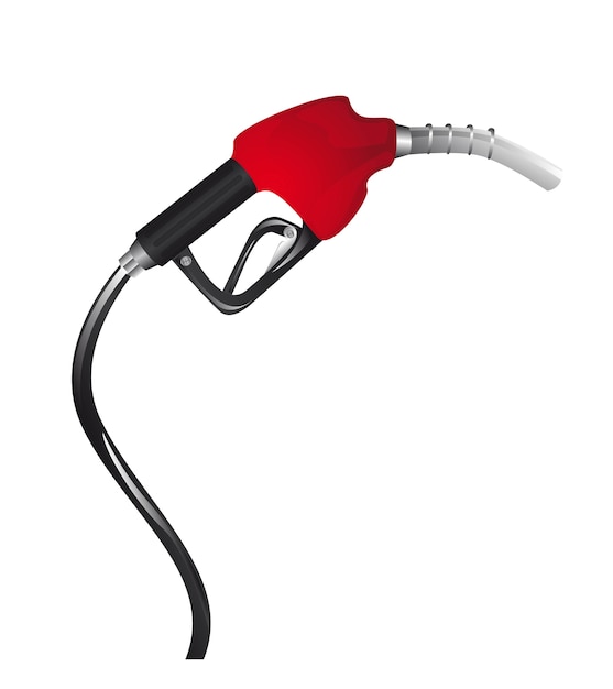 combustível gasolina vermelha sobre o vetor de fundo branco