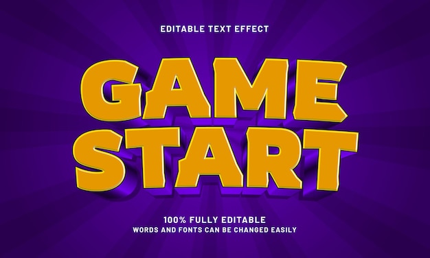 Começar o jogo com efeitos de texto editáveis com um jogo e tema feliz