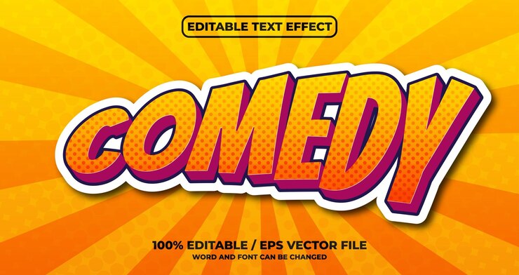Comédia Efeito de texto editável